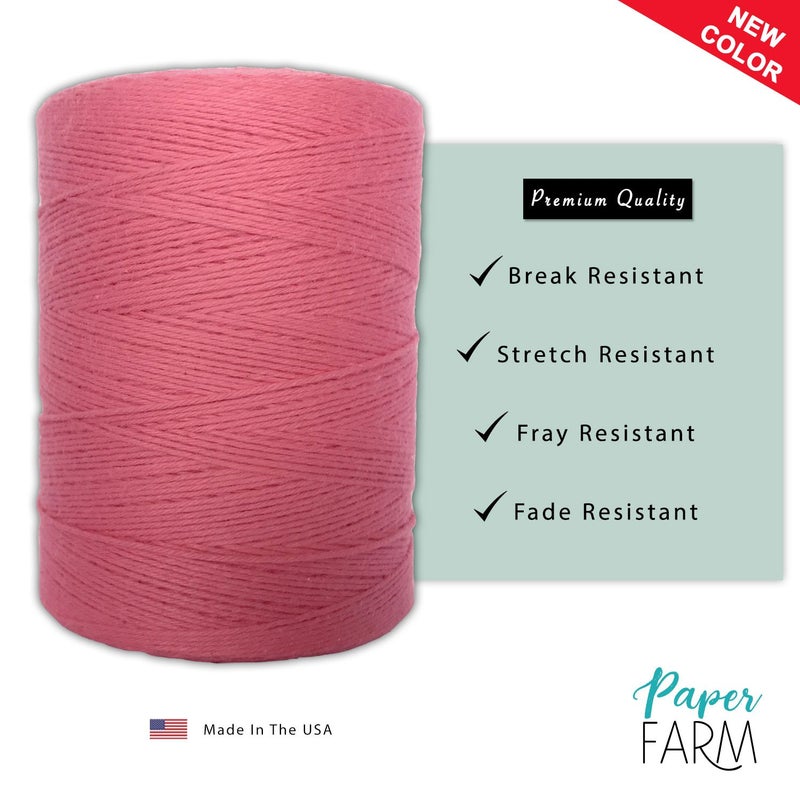 Paper Farm 100% Cotton Loom Warp Thread (Rose), 8/4 Warp Yarn (800 Yards), Perfect for Weaving: Carpet, Tapestry, Rug, Blanket or Pattern - Warping Thread for Any Loom - Image 2
